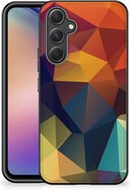 Doorzichtig Hoesje Geschikt voor Samsung Galaxy A54 Siliconen Back Cover met Zwarte rand Polygon Color