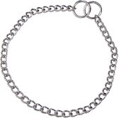 P Chain slip kraag Hondenketting Halsband Huisdier Ijzer Metaal Dubbele ketting Rij Halslijn Uitrusting Stikken Slipketting Wandelen Training voor kleine middelgrote grote honden-2,5 mm x 50 cm