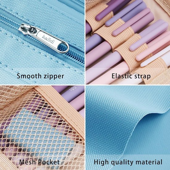 GAOCHY 2 in 1 Staande Pennenbak, Telescopische Pennenhouder, Etui, Organiser Doos, Grote Opbergtas voor Scholieren Studenten Kantoor Vrouwen Tieners Meisjes Jongens (Paars & Aswit