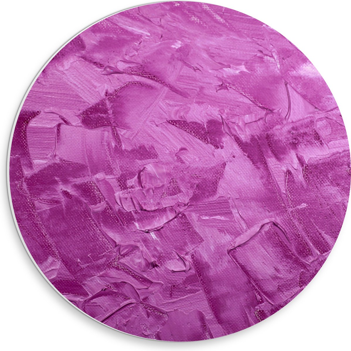 PVC Schuimplaat Muurcirkel - Schilderij - Verf - Kunst - Paars - 30x30 cm Foto op Muurcirkel (met ophangsysteem)