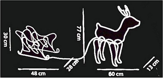 Nampook de Éclairage de Noël Nampook - 60 x 28 x 77 cm - traîneau de rennes
