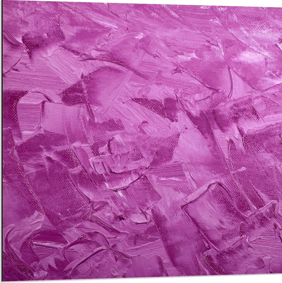 Dibond - Schilderij - Verf - Kunst - Paars - 80x80 cm Foto op Aluminium (Wanddecoratie van metaal)