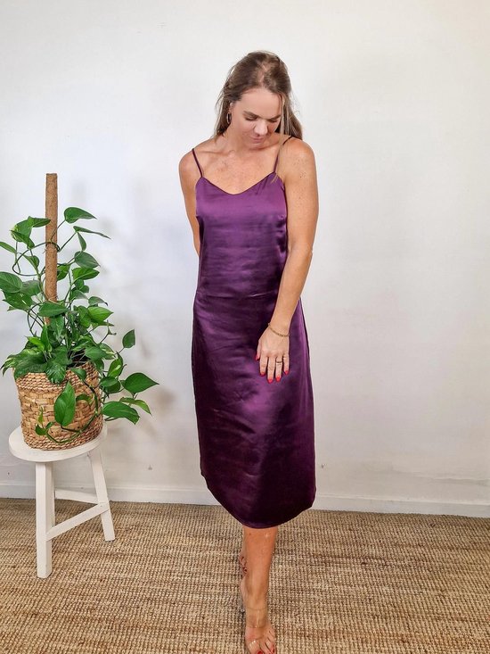 Only ONLMAYRA SLIP TIE SATIN DRESS - Italian Purple