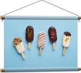 Textielposter - Chocolade Ijsjes met Toppings - 60x40 cm Foto op Textiel