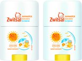 Zwitsal Sun Stick SPF 50+ - 0% parfum - Résistant à l'eau - 2 x 25g - Stick Crème solaire