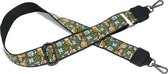 STUDIO Ivana - Gekleurde tassenband 5 cm met bloemenprint - Bagstrap met bloemen dessin - groen/blauw/geel/oranje