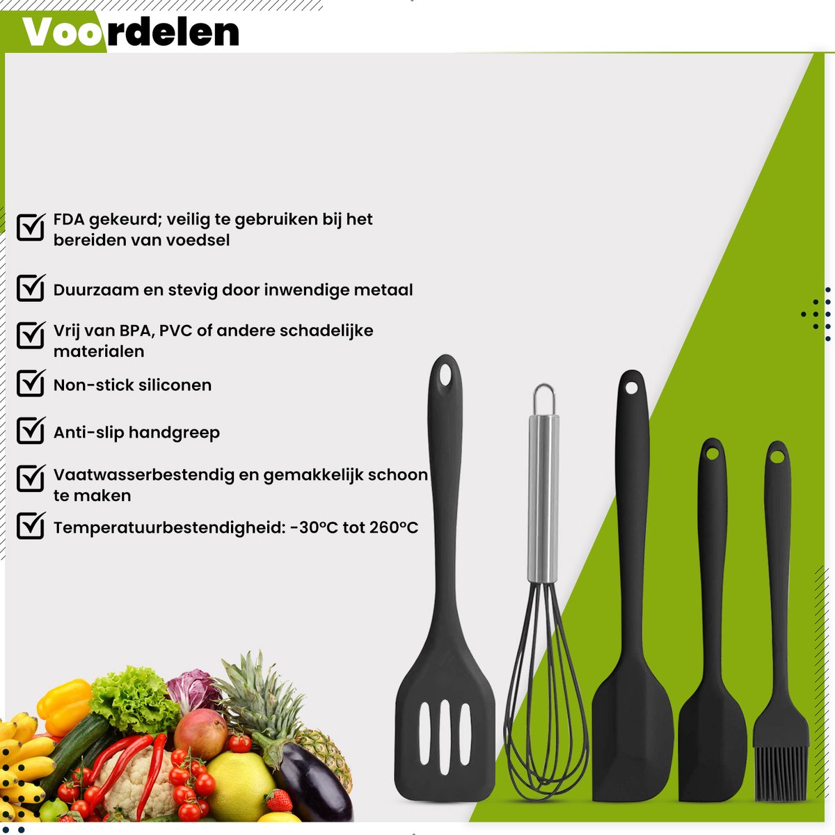 To encounter 5 Delige Siliconen Spatelset, Antiaanbak Siliconen Spatels, Hittebestendig Kookgerei, Spatel Voor Vis, Eieren, Pannenkoeken, Vaatwasmachinebestendig, Lichtgrijs