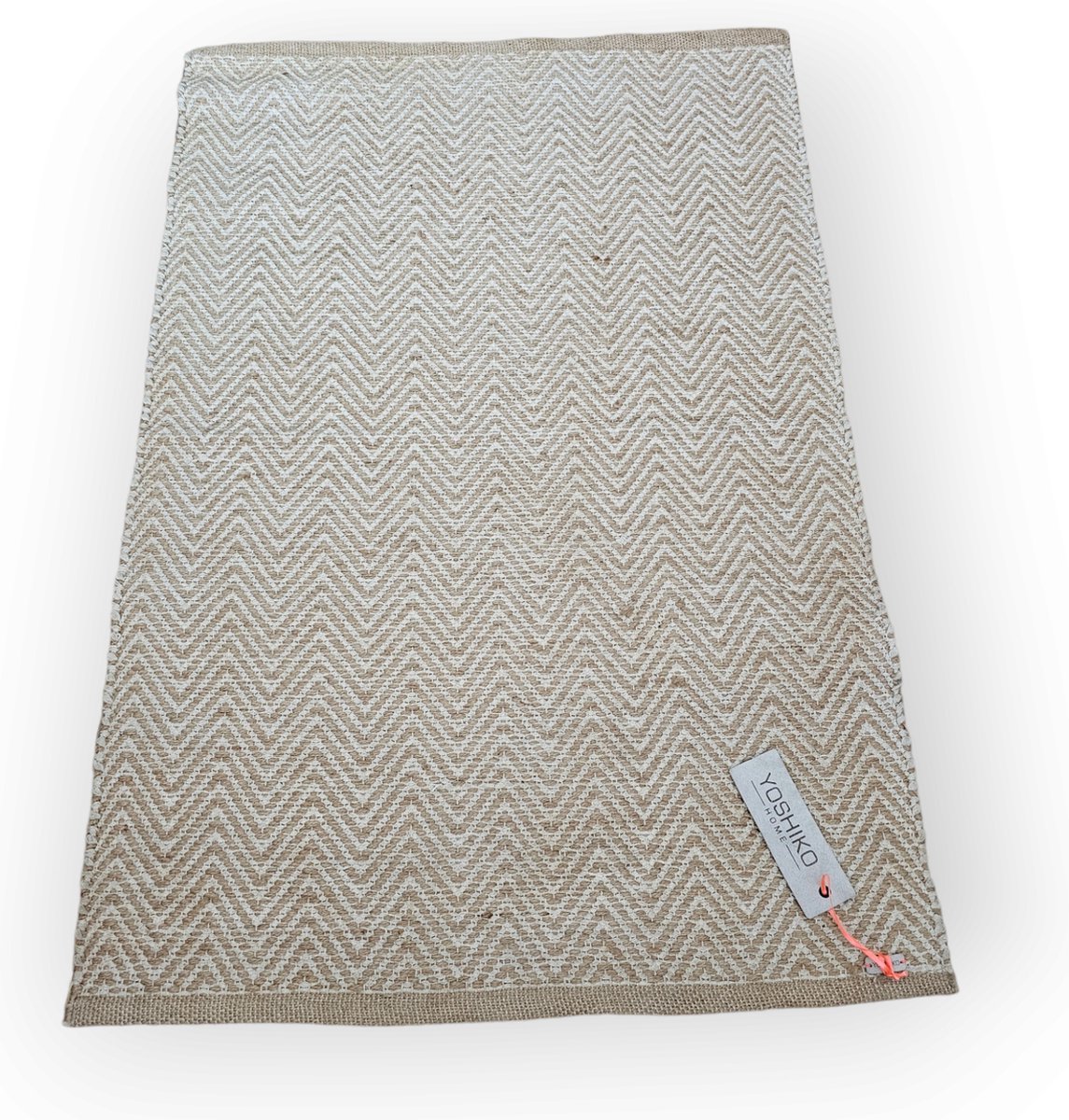 Yoshiko - jute - katoenen - vloerkleed - 60 x 90 cm - herring bone