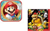 Amscan – Super Mario – Feestpakket – Bordjes – Servetten - Versiering - Kinderfeest.