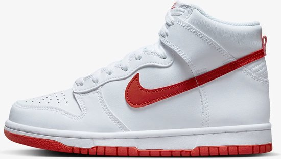 Nike Dunk High - Sneakers - Unisex - Maat 37.5 - Wit/Rood