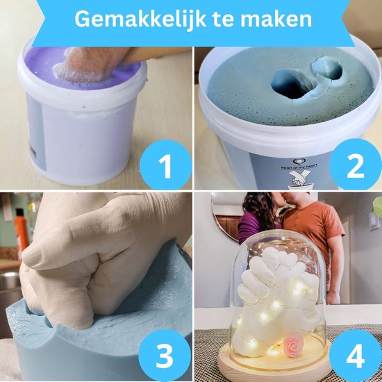 minino® 3D gipsafdruk set // handafdruk & voetafdruk // tot