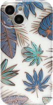 Hoozey - Coque pour Apple iPhone 13 Pro Max - Imprimé Fleur - Vert / Blauw