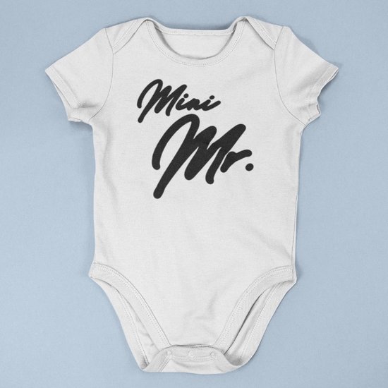 Cadeau Vaderdag - Mini Mr Romper - Taille 92 - Couleur Wit - 100% Katoen