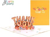 Loha-party®Bedankt 3D kaart -thank You Cards- Pop-up Wenskaarten 3D-kaart voor Vakantie Kerstmis, Verjaardag, Jubileum, Dank u, Bruiloft