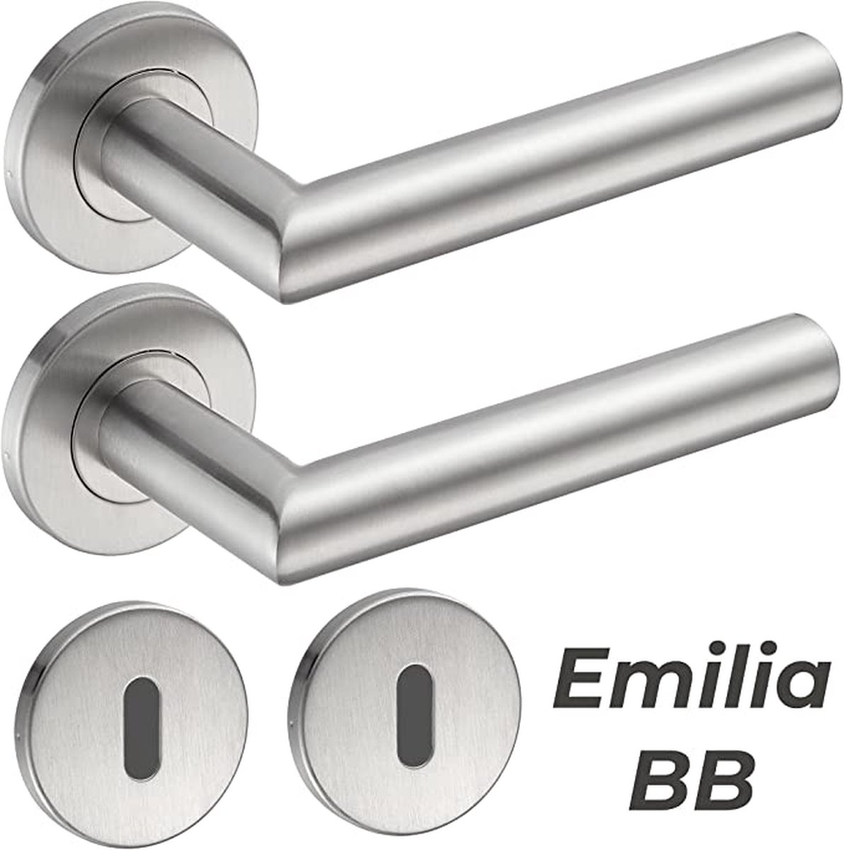 KOTARBAU® Drukknopset, 72 mm profielcilinder, deurkruk, aluminium