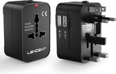 Intelectro Reisstekker - Ontdek de Ultieme Universele Reisadapter - 200+ Landen - 2 USB-oplaadpoorten - Compact - Levering Sneller dan Aangegeven!