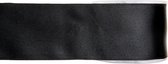 1x Hobby/decoratie zwarte satijnen sierlinten 2,5 cm/25 mm x 25 meter - Cadeaulint satijnlint/ribbon - Striklint linten zwart