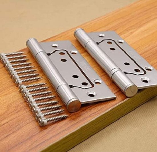 Anstore 2 deurscharnieren, roestvrij staal, hardware, scharnieren, pianoband, zwart, 100 x 70 x 1 mm, roestvrijstalen scharnieren, beslag voor deuren en meubels, met 18 schroeven, 7 x 15 mm