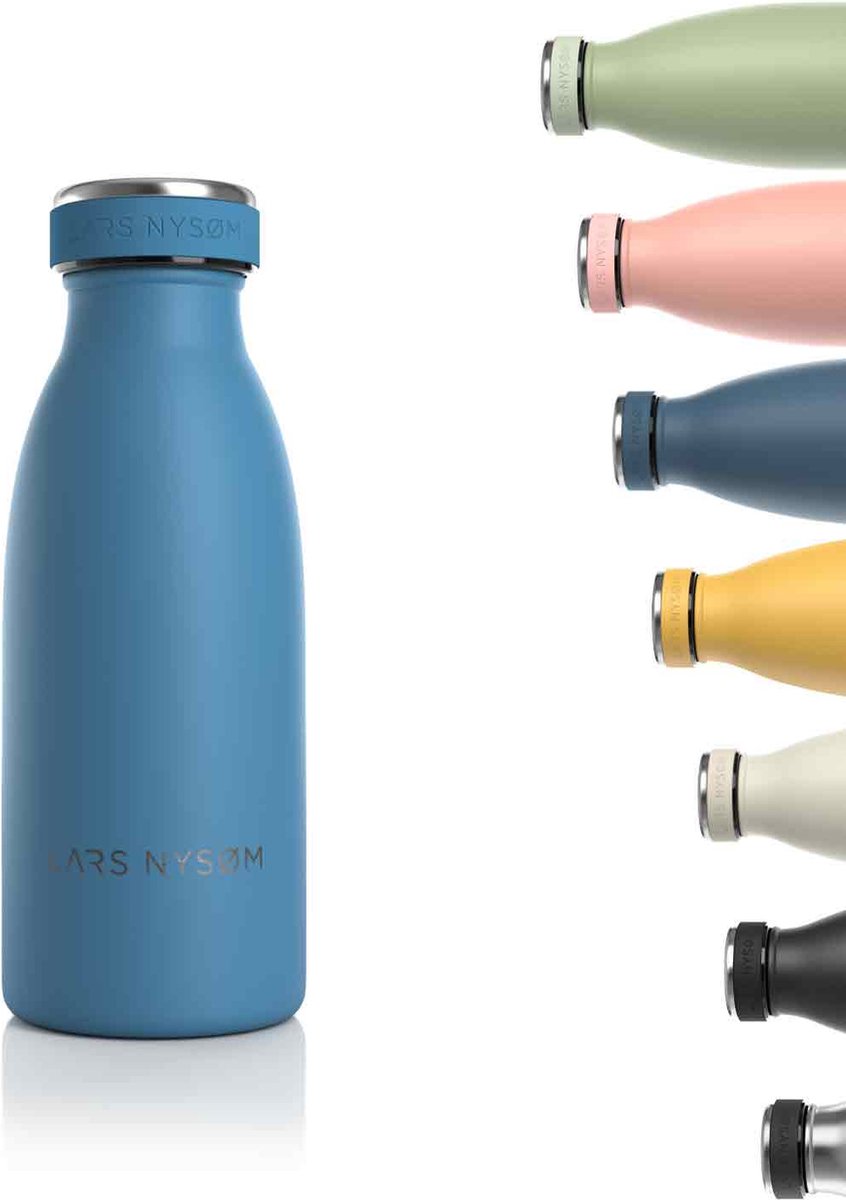 LARS NYSØM - 'Ren' Roestvrijstalen drinkfles 350ml - BPA-vrij geïsoleerde waterfles 0,35 Liter - Niagara
