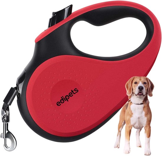 Laisse enrouleur pour chien Sangle COMFORT Rouge