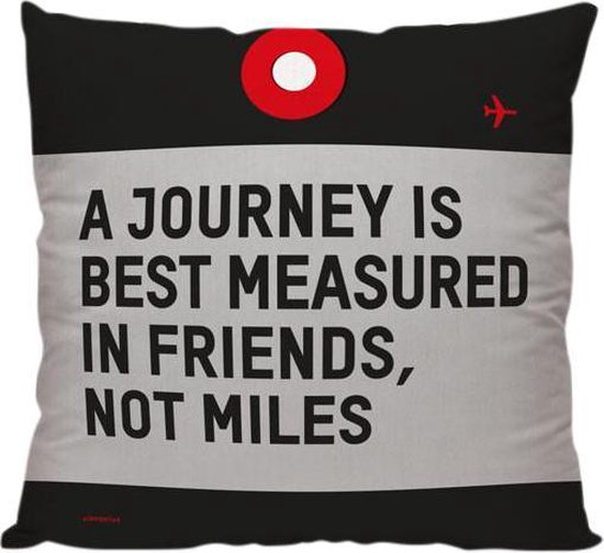 'A Journey Is Best Measured in Friends, Not Miles' - Sierkussen - 40 x 40 cm - Reis Quote - Reizen / Vakantie - Reisliefhebbers - Voor op de bank/bed 'A Journey Is Best Measured in Friends, Not Miles' - Sierkussen - 40 x 40 cm - Reis Quote - Reizen / Vakantie - Reisliefhebbers - Voor op de bank/bed