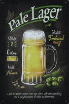 Wandbord Cafe Pub Bier Soorten - Bier Pale Lager