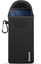Hoesje voor Sony Xperia 10 V - MobyDefend Neopreen Pouch Met Karabijnhaak - Insteekhoesje - Riemlus Hoesje - Zwart - GSM Hoesje - Telefoonhoesje Geschikt Voor Sony Xperia 10 V
