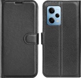 Xiaomi Redmi Note 12 Pro 5G Hoesje - MobyDefend Kunstleren Wallet Book Case (Sluiting Voorkant) - Zwart - GSM Hoesje - Telefoonhoesje Geschikt Voor Xiaomi Redmi Note 12 Pro 5G