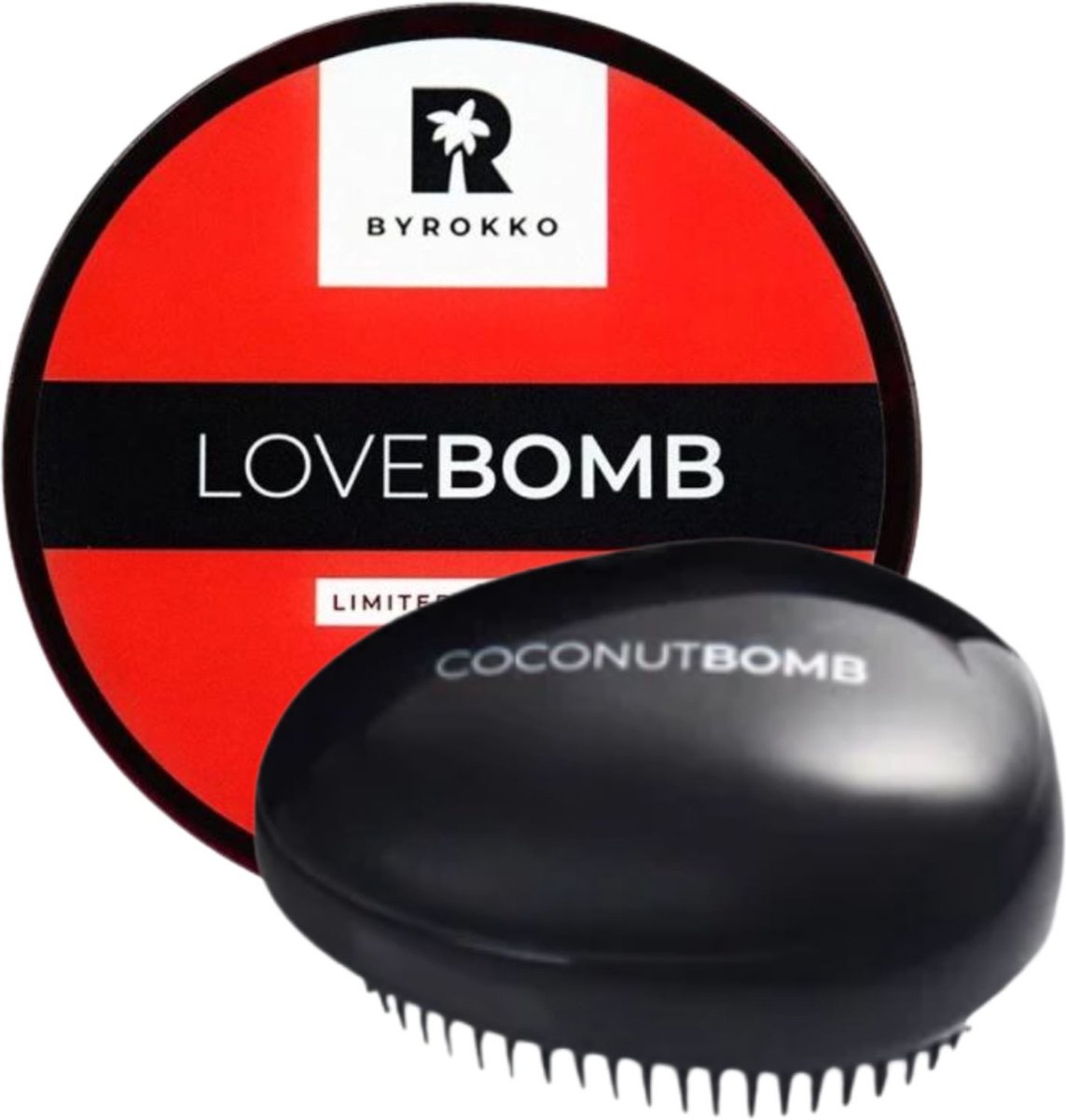 BYROKKO - Haarmasker en Borstel - Love Bomb masker voor in het haar - Ruikt heerlijk - Borstel kan onder de douche