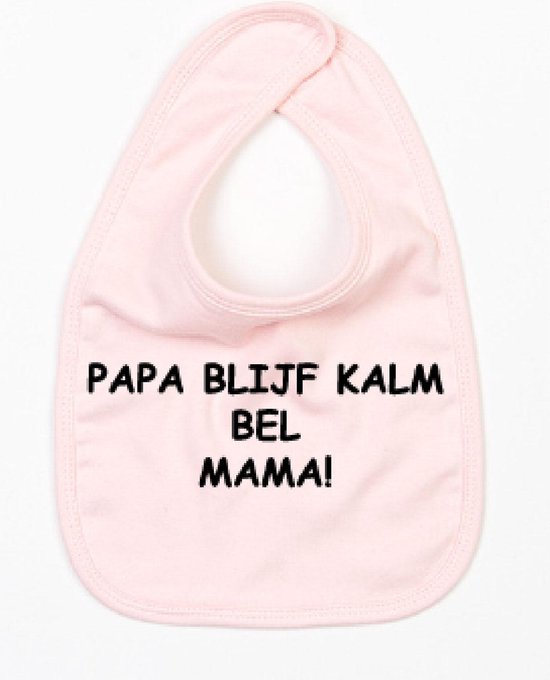 Bavoir Papa Keep Calm Call Maman-Rose Clair-Taille Unique
