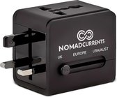 Prise mondiale universelle NomadCurrents - Le compagnon idéal pour les voyageurs du monde entier - Compatible avec plus de 150 pays - Deux ports USB - Design noir Elegant