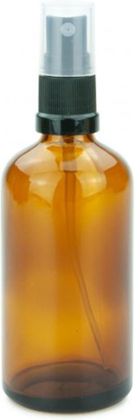 Flacon vaporisateur en Verres 100 ml vide 1er - Glas brun, ambré - Atomiseur  noir avec