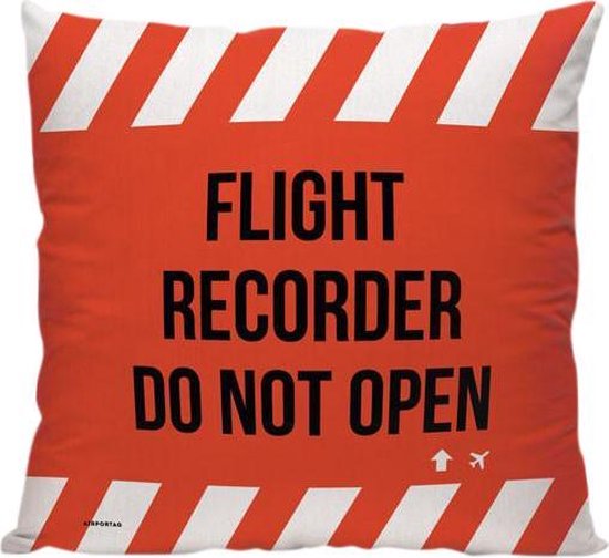 Flight Recorder (zwarte doos vliegtuig) - Sierkussen - 40 x 40 cm - Reizen / Vakantie - Reisliefhebbers - Vlucht Recorder - Voor op de bank/bed cadeau geven