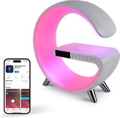 Wake Up Light - Digitale Wekker - Lichtwekker - Oplader - Radio - Nachtlampje - Leeslamp - Bluetooth Speaker - Wireless charger - Met App