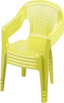 Sunnydays Kinderstoel - 4x - groen - kunststof - buiten/binnen - L37 x B35 x H52 cm - tuinstoelen