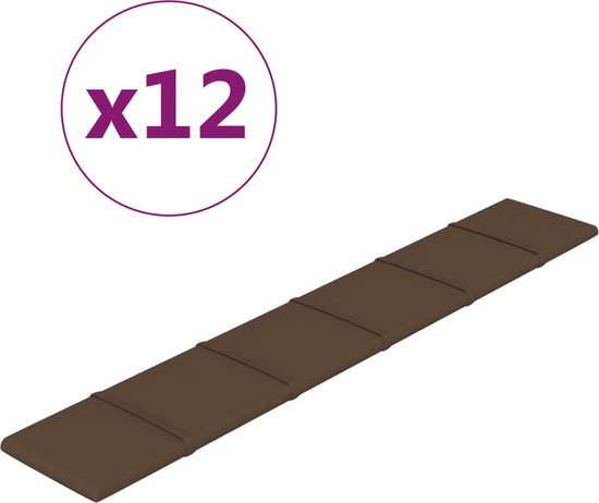 vidaXL-Wandpanelen-12-st-1,62-m²-90x15-cm-stof-bruin