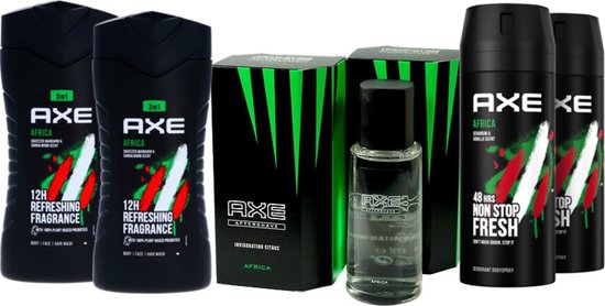 Axe Africa - Douchegel (2 x 250 ml) en Deodorant (2 x 150 ml) en Aftershave (2 x 100 ml)