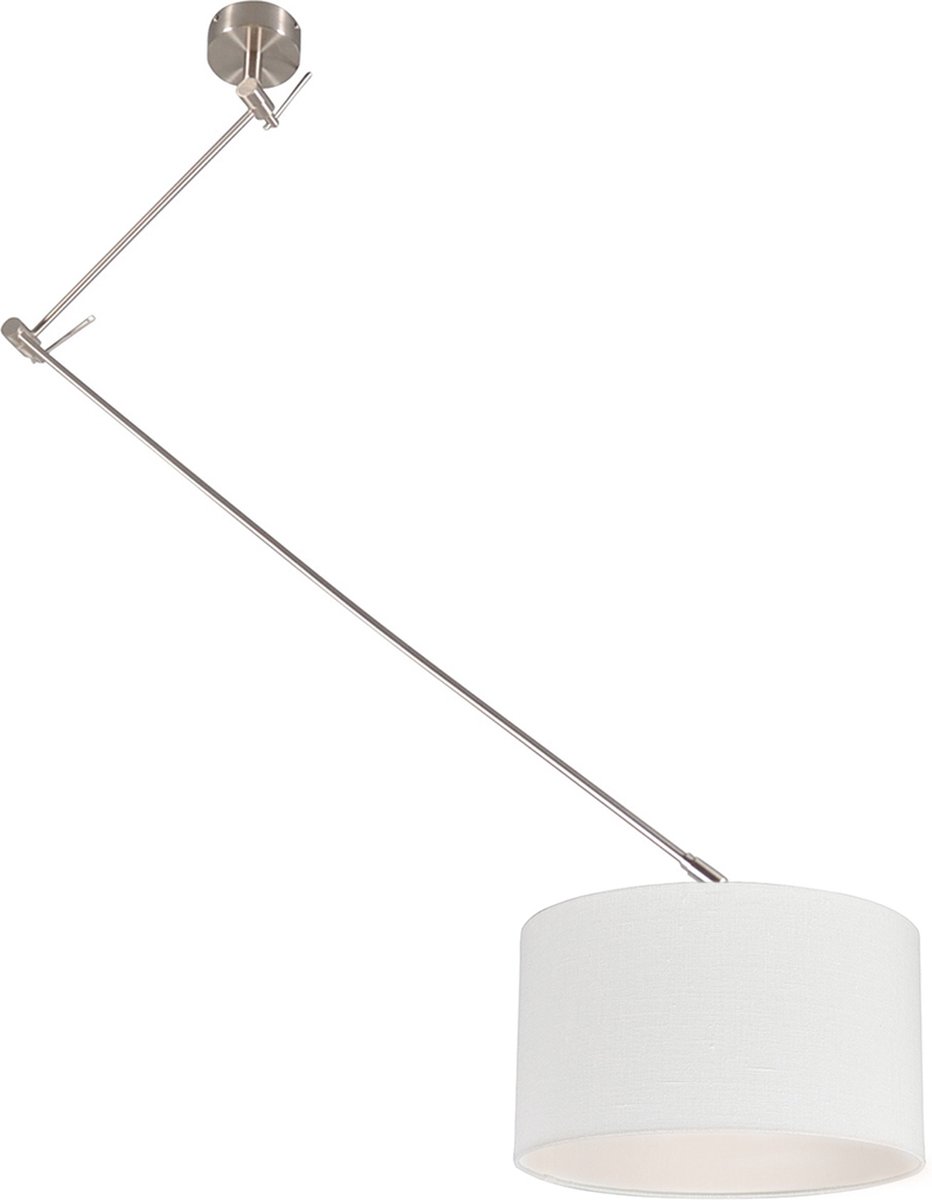 QAZQA blitz - Moderne Dimbare LED Smart Verstelbare hanglamp incl. wifi met Dimmer - 1 lichts - L 35 cm - Wit - Woonkamer Wit Smart LED