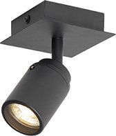 QAZQA ducha - Moderne Plafondlamp en wandlamp voor badkamer - 1 lichts - L 10 cm - Zwart -
