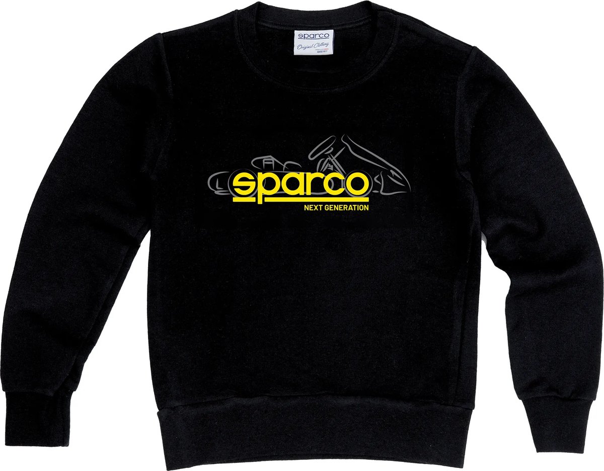 Sparco Kids Next Generation Sweater - 7-8 jaar - Met opdruk - Zwart/Geel