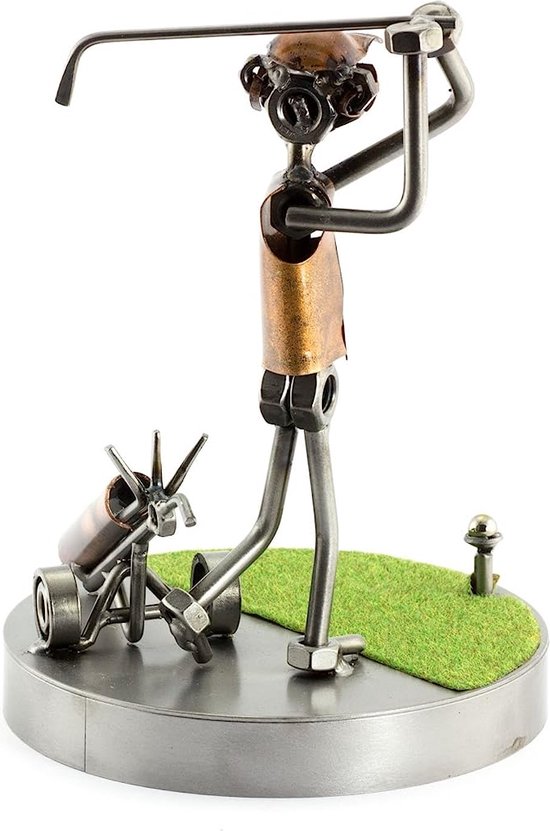 Golf Afslag Op Het Groen Metalen Beeldje Bol golf-afslag-op-het-groen-metalen-beeldje-bol