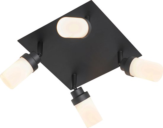 QAZQA japie - Moderne Wandlamp voor badkamer - 4 lichts - L 22 cm - Zwart -
