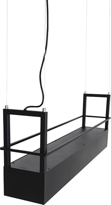 QAZQA - Industrieel Hanglamp | Eettafel | Eetkamer zwart met messing binnenkant 60 cm - Hoodi | Woonkamer | Slaapkamer | Keuken - Staal Rond - E27 Geschikt voor LED - Max. 1 x 40 Watt