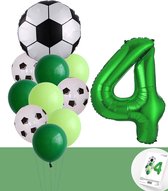 Voetbal Verjaardag * Ballonnen Set 4 Jaar * Hoera 4 Jaar * Jarig Voetbal * Voetbal Fan * Snoes * 80 CM * Voetbal Versiering * Birthday