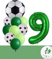 Voetbal Verjaardag * Ballonnen Set 9 Jaar * Hoera 9 Jaar * Jarig Voetbal * Voetbal Fan * Snoes * 80 CM * Voetbal Versiering * Birthday