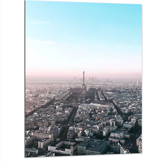 Dibond - Parijs - Eiffeltoren - Stad - Gebouwen - Kleuren - 75x100 cm Foto op Aluminium (Met Ophangsysteem)