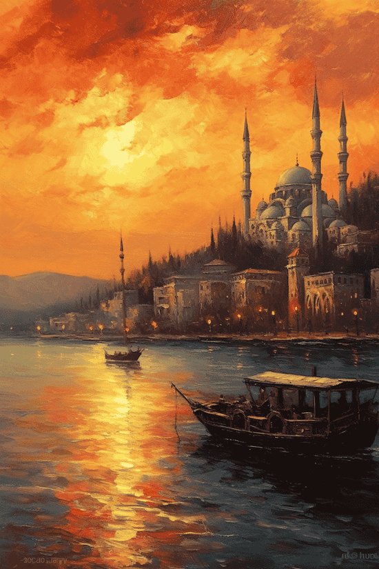 Istanbul poster | Turkije Poster | Stad poster | 51x71cm | Geschikt om in te lijsten