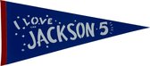 Michael Jackson - The Jackson 5 - Jackson flag - Michael jackson 5 band - MJ logo - Muziek - Vaantje - USA - Sportvaantje - Wimpel - Vlag - Pennant - 31*72 cm - jackson 5 usa