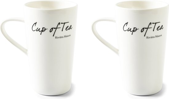 Riviera Maison - Theeglazen - Thee mokken Set - Classic Cup of Tea Mug - 440ML - Set van 2 Stuks
