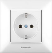 Panasonic-Stopcontact-Wit-Wandcontactdoos-Randaarde-Compleet-Arkedia Slim Serie
